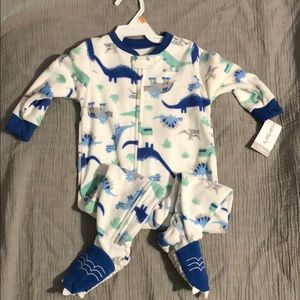 NWT Carters 12month boy zip up fleece sleeper